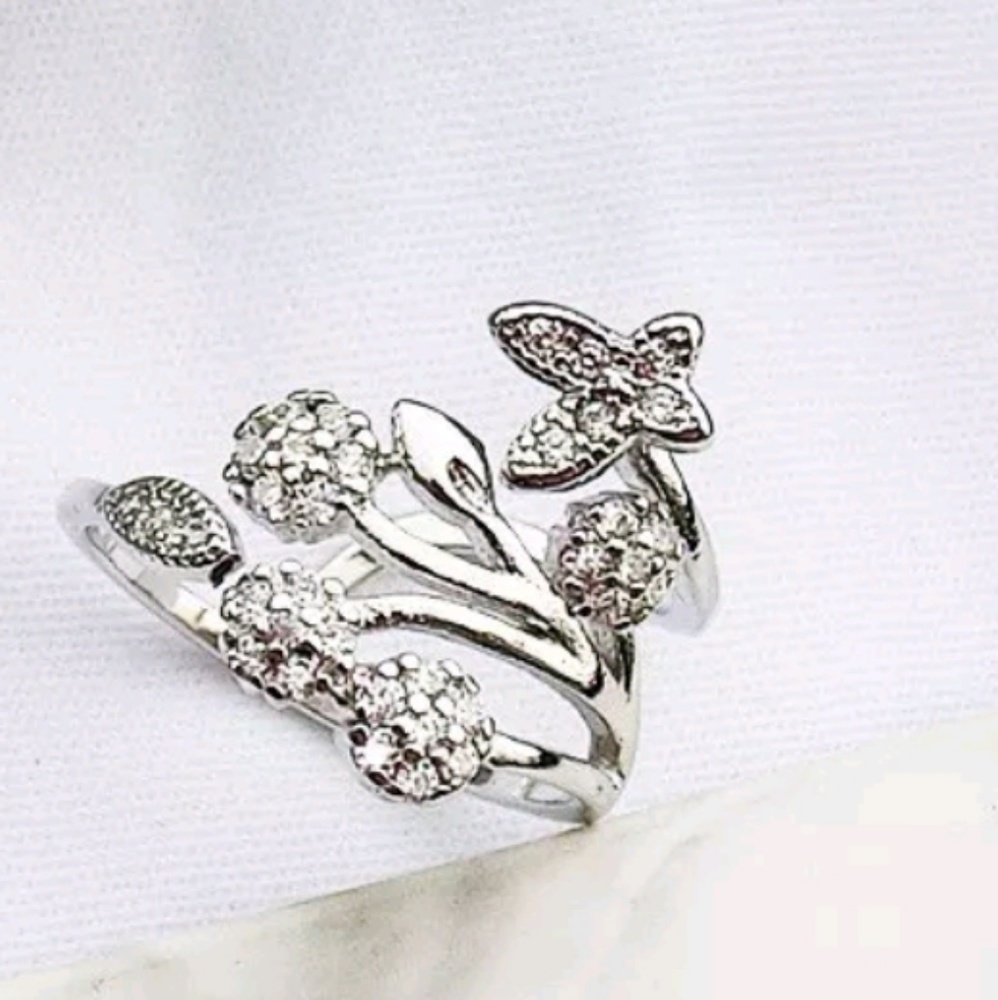 Gold/Sivler Butterfly Tree Rhinestone Adjustable - Picture 8 of 8